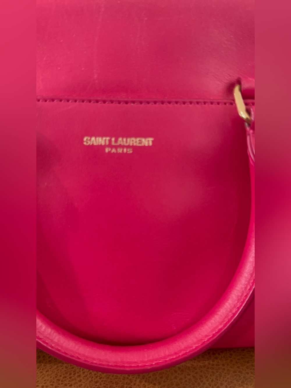 Authentic SAINT LAURENT Classics Baby Duffle Satchel Crossbody Bag Pink w/ COA - Picture 14 of 16